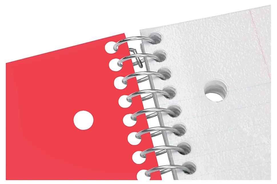 Office Depot® Brand Stellar Poly Notebook, 8-1/2" x 10-1/2", 3 Subject, Wide Ruled, 150 Sheets, Red