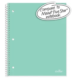 Office DepotĀ® Brand Stellar Poly Notebook, 8" x 10-1/2", 1 Subject, Wide Ruled, 100 Sheets, Mint