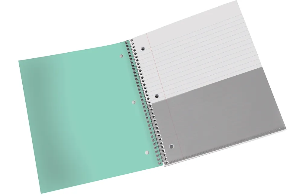 Office Depot® Brand Stellar Poly Notebook, 8" x 10-1/2", 1 Subject, Wide Ruled, 100 Sheets, Mint