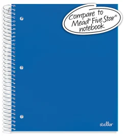 Office Depot® Brand Stellar Poly Notebook, 8-1/2" x 11", 3 Subject, College Ruled, 150 Sheets, Blue