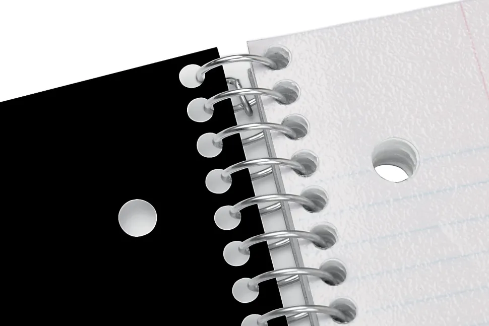 Office Depot® Brand Stellar Poly Notebook, 8-1/2" x 11", 5 Subject, College Ruled, 200 Sheets, Black