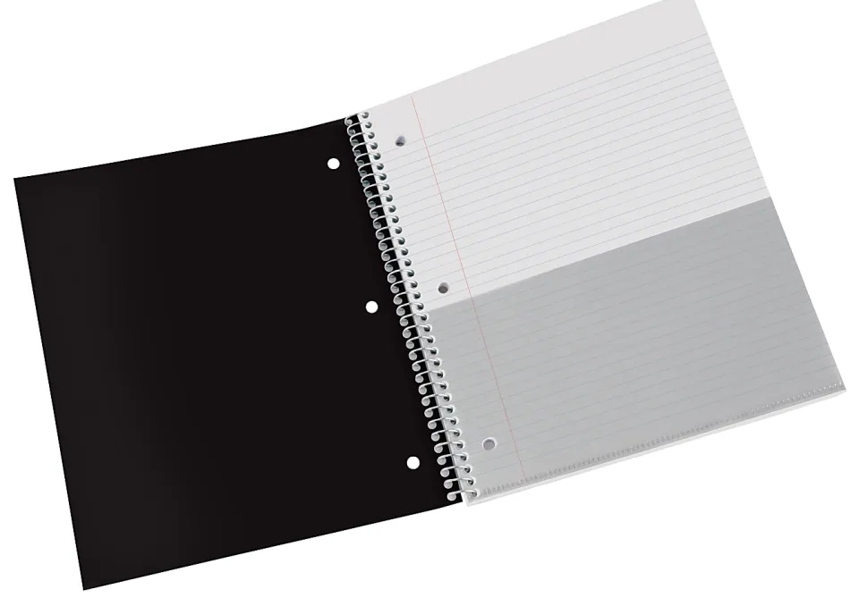 Office Depot® Brand Stellar Poly Notebook, 8-1/2" x 11", 5 Subject, College Ruled, 200 Sheets, Black