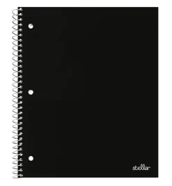 Office Depot® Brand Stellar Poly Notebook, 8-1/2" x 11", 1 Subject, College Ruled, 100 Sheets, Black