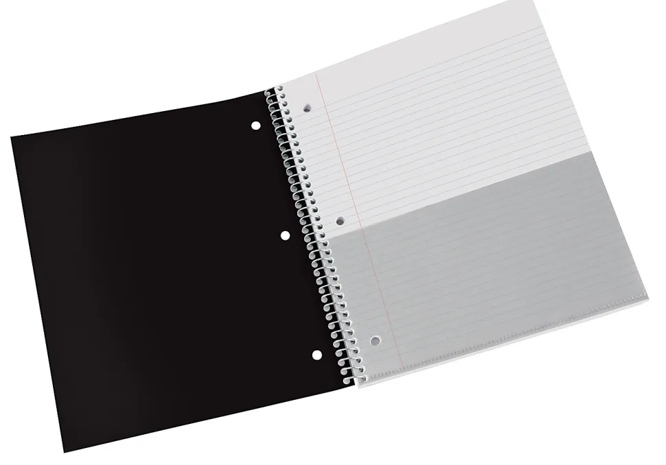 Office Depot® Brand Stellar Poly Notebook, 8-1/2" x 11", 3 Subject, College Ruled, 150 Sheets, Black