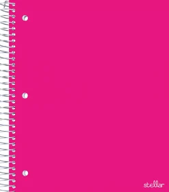 Office Depot® Brand Stellar Poly Notebook, 8-1/2" x 11", 3 Subject, College Ruled, 150 Sheets, Pink