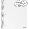 Office Depot® Brand Stellar Poly Notebook, 8-1/2" x 11", 3 Subject, College Ruled, 150 Sheets, White