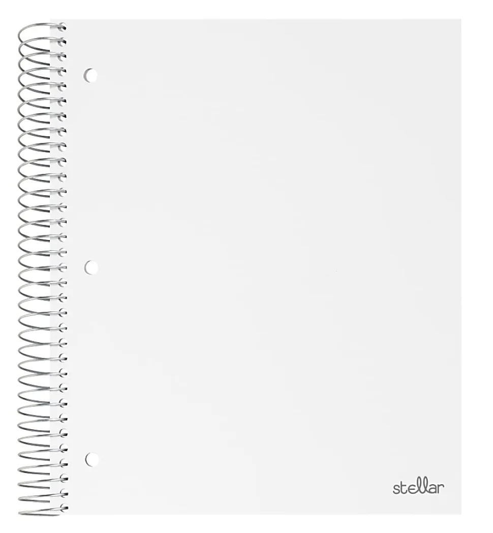 Office Depot® Brand Stellar Poly Notebook, 8-1/2" x 11", 3 Subject, College Ruled, 150 Sheets, White