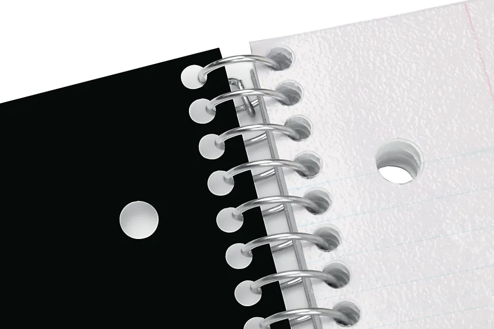 Office Depot® Brand Stellar Poly Notebook, 8" x 10 1/2", 1 Subject, Wide Ruled, 100 Sheets, Black