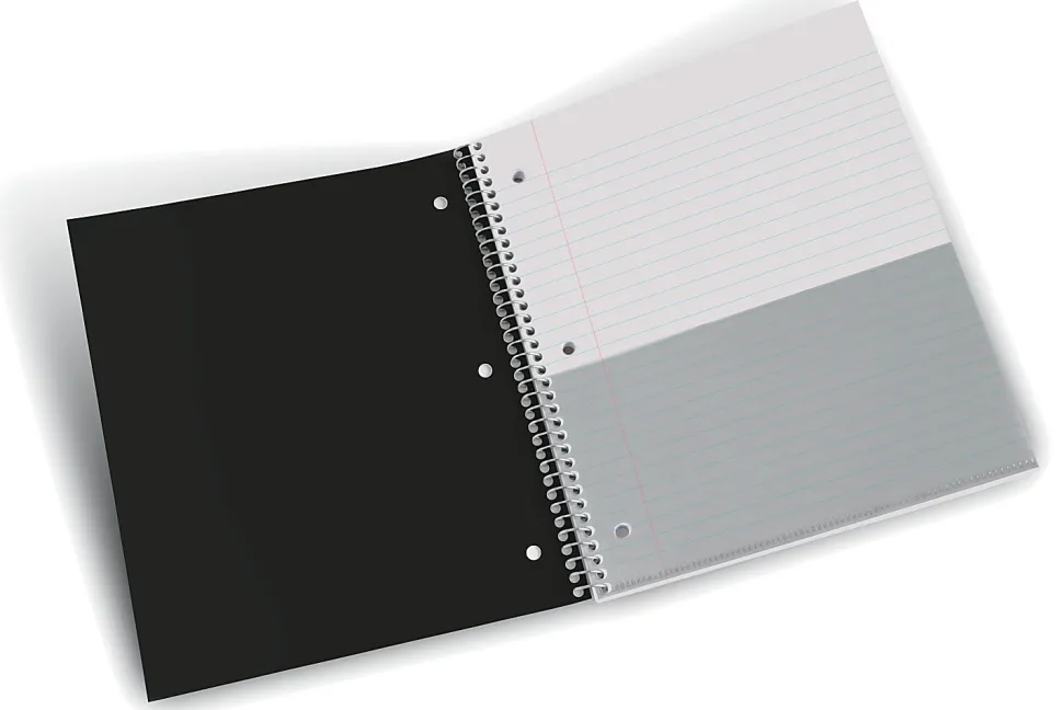 Office Depot® Brand Stellar Poly Notebook, 8" x 10 1/2", 1 Subject, Wide Ruled, 100 Sheets, Black