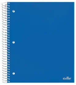 Office Depot® Brand Stellar Poly Notebook, 8-1/2" x 10-1/2", 3 Subject, Wide Ruled, 150 Sheets, Blue