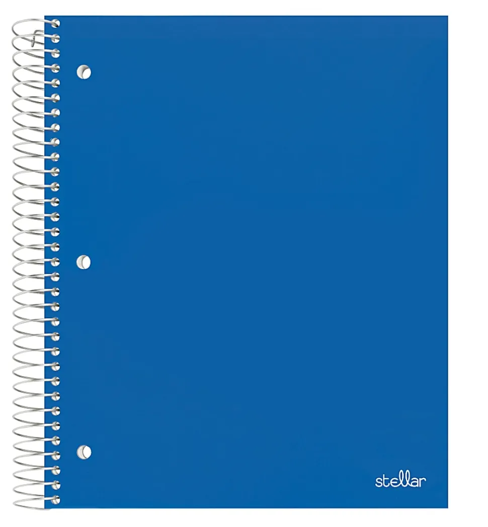 Office Depot® Brand Stellar Poly Notebook, 8-1/2" x 11", 5 Subject, College Ruled, 200 Sheets, Blue
