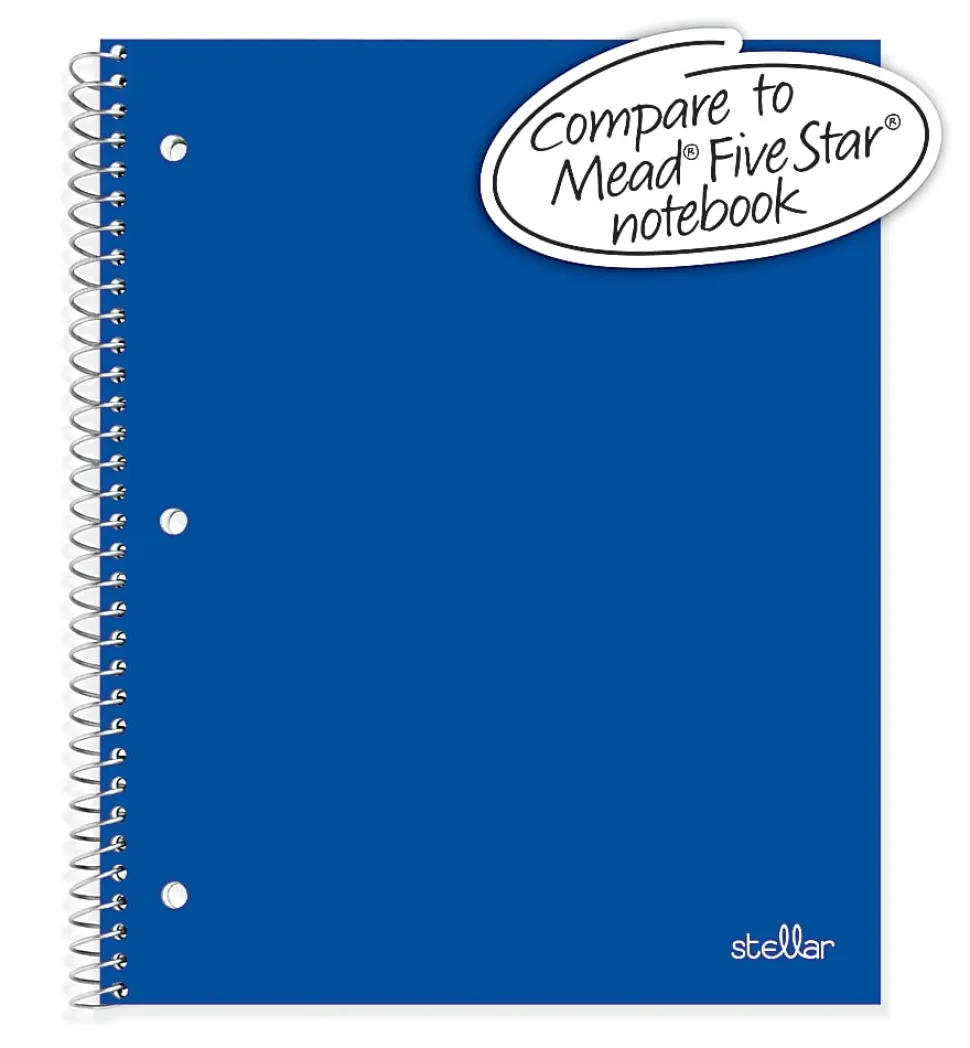 Office Depot® Brand Stellar Poly Notebook, 8-1/2" x 11", 1 Subject, College Ruled, 100 Sheets, Blue