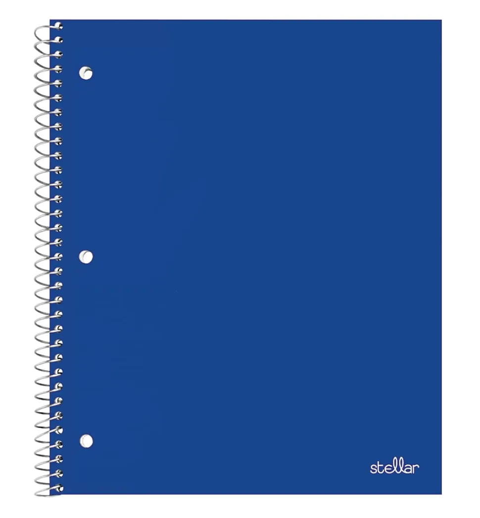 Office Depot® Brand Stellar Poly Notebook, 8-1/2" x 11", 1 Subject, College Ruled, 100 Sheets, Blue