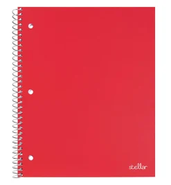 Office DepotĀ® Brand Stellar Poly Notebook, 8" x 10-1/2", 1 Subject, Wide Ruled, 100 Sheets, Red