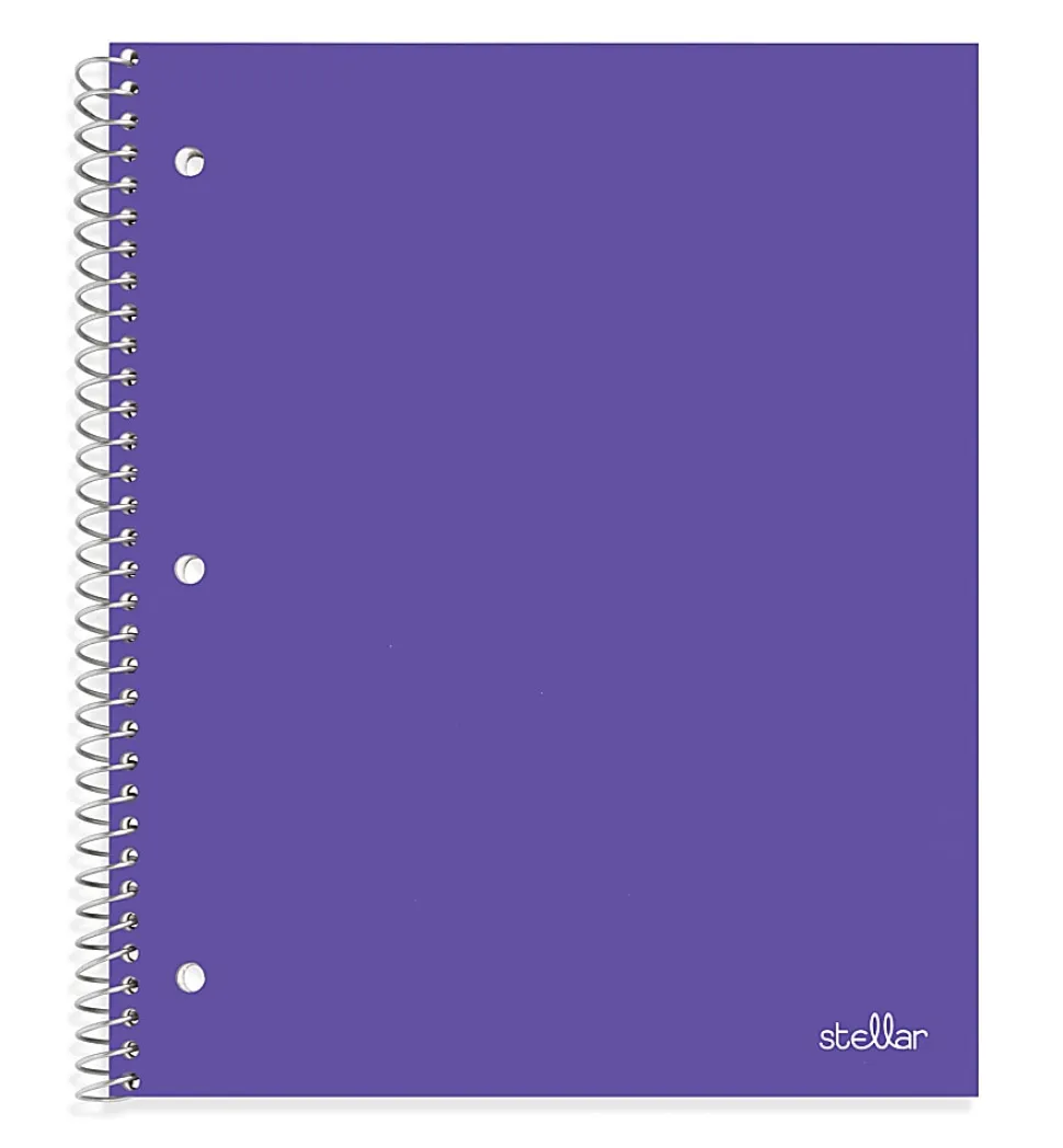 Office Depot® Brand Stellar Poly Notebook, 8-1/2" x 11", 1 Subject, College Ruled, 80 Sheet, Assorted Colors, Pack Of 5 Notebooks