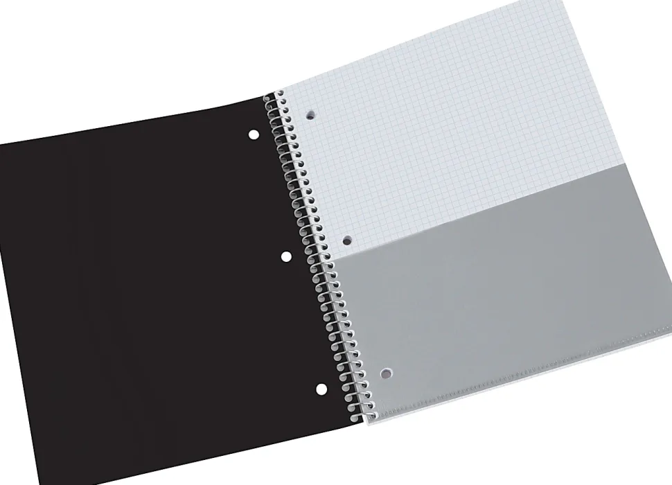 Office Depot® Brand Stellar Poly Notebook, 8-1/2" x 11", 1 Subject, Quadrille Ruled, 100 Sheets, Black