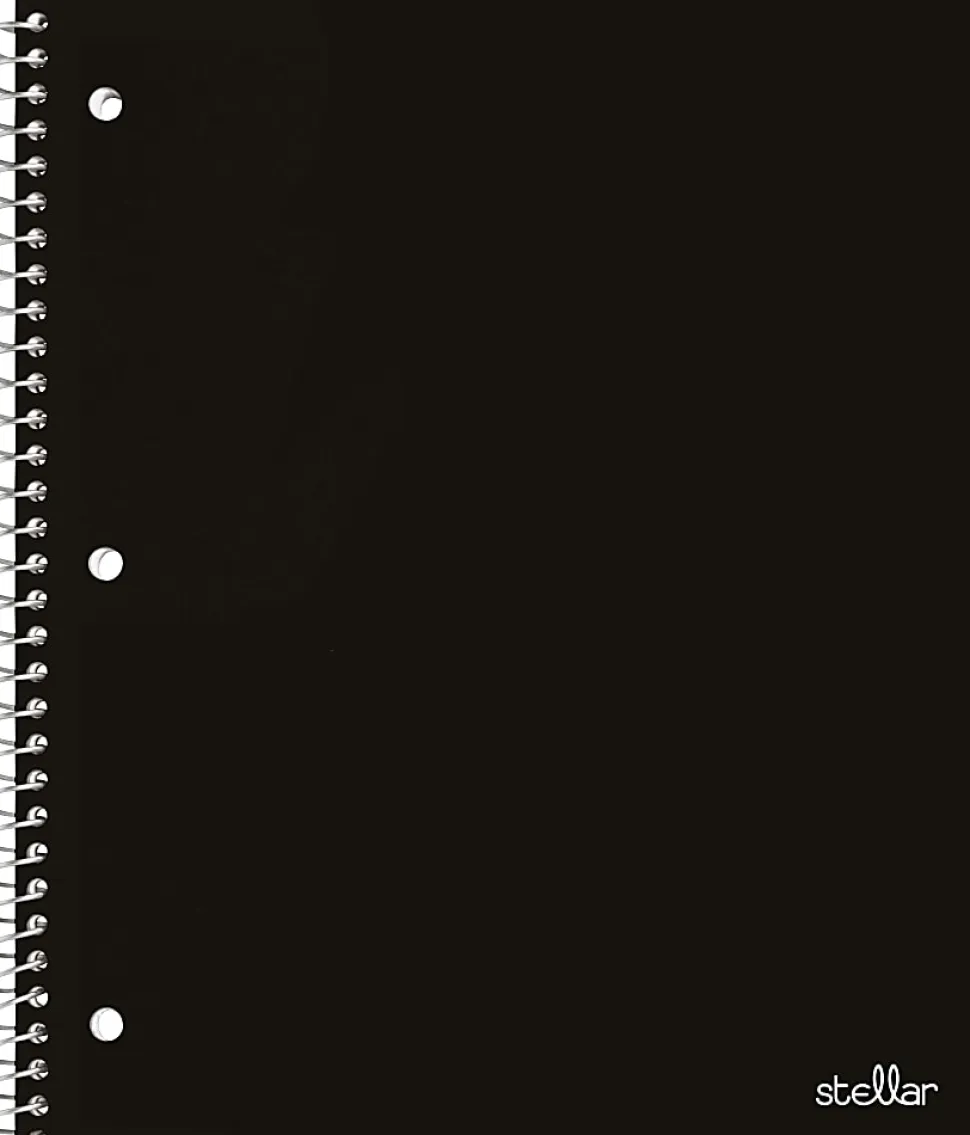 Office Depot® Brand Stellar Poly Notebook, 8-1/2" x 11", 1 Subject, Quadrille Ruled, 100 Sheets, Black