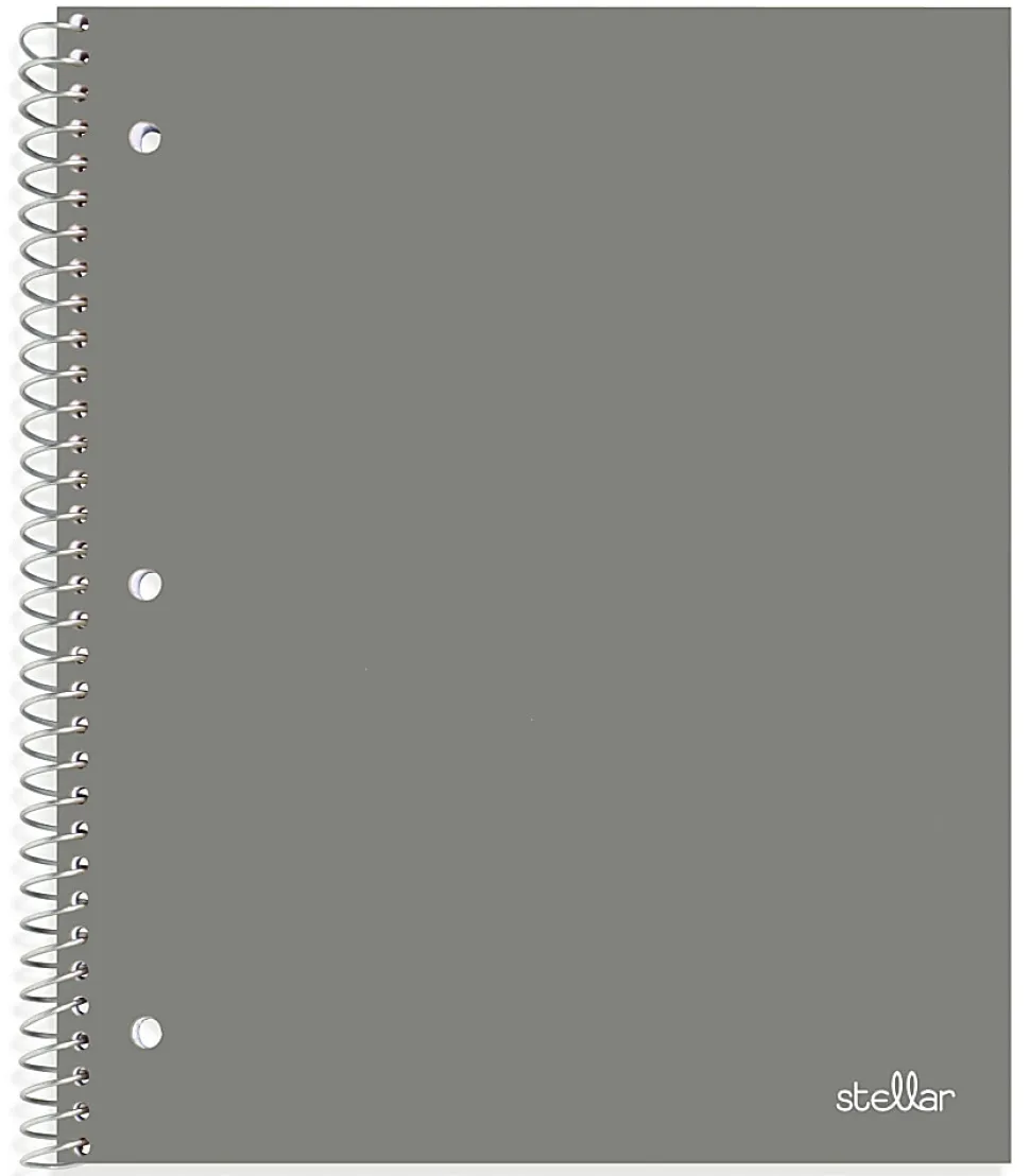 Office Depot® Brand Stellar Poly Notebooks, 8" x 10-1/2", 1 Subject, Wide Ruled, 100 Sheets, Assorted Colors, Pack Of 4 Notebooks