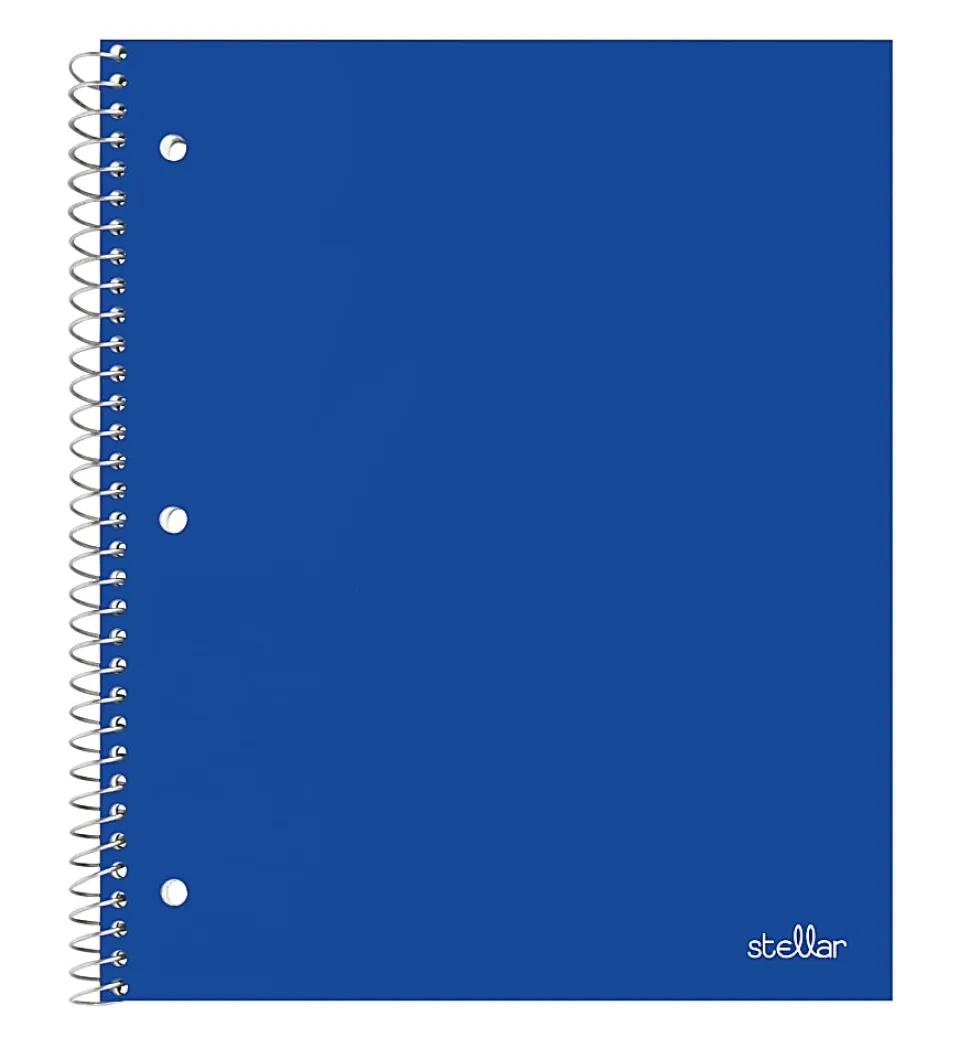 Office Depot® Brand Stellar Poly Notebook, 8-1/2" x 11",1 Subject, College Ruled, 80 Sheets, Assorted Colors, Pack Of 8 Notebooks