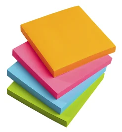 Office DepotĀ® Brand Sticky Notes, With Storage Tray, 3" x 3", Assorted Vivid Colors, 100 Sheets Per Pad, Pack Of 24 Pads