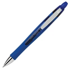 Office DepotĀ® Brand Super Comfort Grip Retractable Gel Pens, Medium Point, 0.7 mm, Blue Barrel, Blue Ink, Pack Of 12