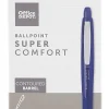 Office Depot® Brand Super Comfort Grip Retractable Ballpoint Pen, Medium Point, 1.0 mm, Blue Barrel, Blue Ink, Pack Of 12