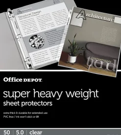 Office DepotĀ® Brand Super Heavyweight Sheet Protectors, 8-1/2" x 11", Clear, Pack Of 50