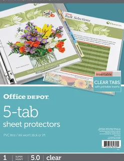 Office Depot® Brand Tabbed Sheet Protectors, 8-1/2" x 11", 5-Tab, Clear