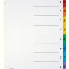 Office Depot® Brand Table Of Contents Customizable Index With Preprinted Tabs, Multicolor, Numbered 1-8, Pack Of 6 Sets
