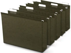 Office Depot® Brand Tab-View Extra-Capacity Box-Bottom Hanging Folders, Letter Size (8-1/2" x 11"), 2" Expansion, Green, Box Of 25