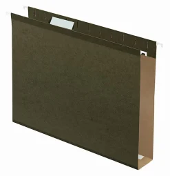 Office Depot® Brand Tab-View Extra-Capacity Box-Bottom Hanging Folders, Letter Size (8-1/2" x 11"), 2" Expansion, Green, Box Of 25