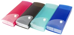 Office DepotĀ® Brand Textured Slider Pencil Box, Assorted Colors