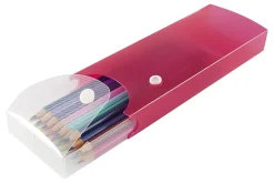 Office Depot® Brand Textured Slider Pencil Box, Assorted Colors
