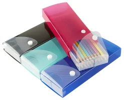 Office Depot® Brand Textured Slider Pencil Box, Assorted Colors