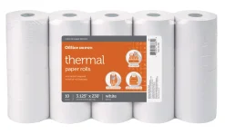 Office Depot® Brand Thermal Paper Rolls, 3-1/8" x 230', White, Pack Of 10