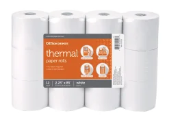 Office DepotĀ® Brand Thermal Paper Rolls, 2-1/4" x 85', White, Pack of 12