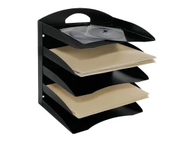 Office Depot® Brand 5-Tier Horizontal Desk Organizer, Letter Size, Black