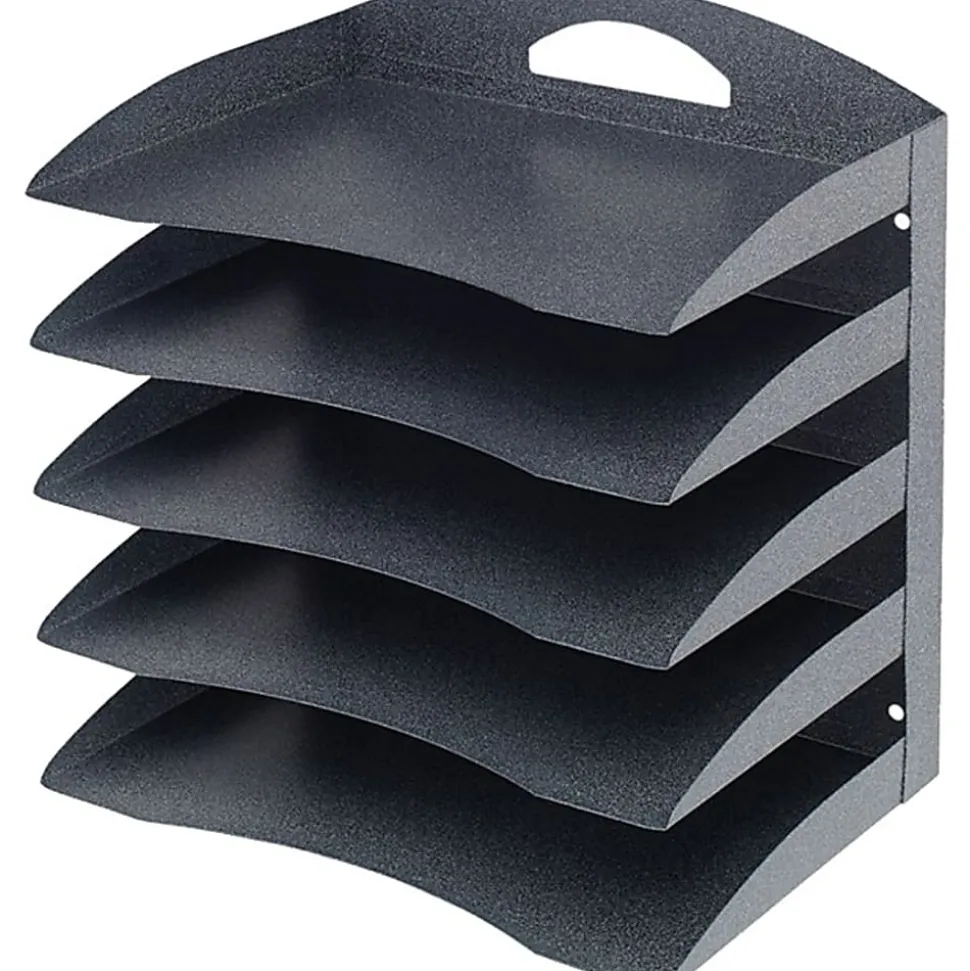 Office Depot® Brand 5-Tier Horizontal Desk Organizer, Letter Size, Granite