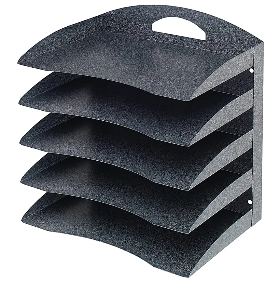Office Depot® Brand 5-Tier Horizontal Desk Organizer, Letter Size, Granite
