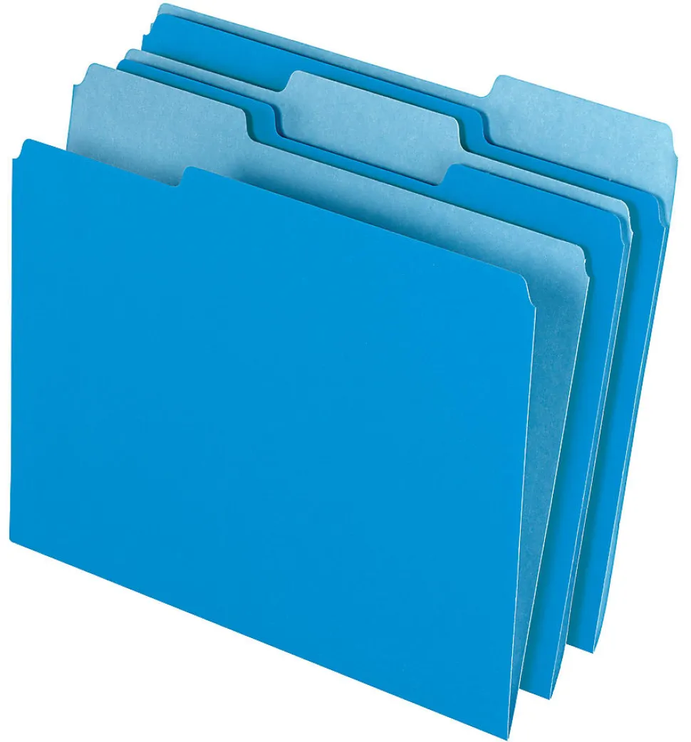 Office Depot® Brand 2-Tone File Folders, 1/3 Cut, Letter Size, Blue, Box Of 100