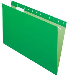 Office Depot® Brand 2-Tone Hanging File Folders, 1/5 Cut, 8 1/2" x 14", Legal Size, Green, Box Of 25 Folders