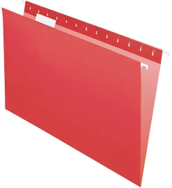 Office Depot® Brand 2-Tone Hanging File Folders, 1/5 Cut, 8 1/2" x 14", Legal Size, Red, Box Of 25 Folders