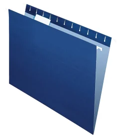 Office Depot® Brand 2-Tone Hanging File Folders, 1/5 Cut, 8 1/2" x 11", Letter Size, Navy, Box Of 25 Folders