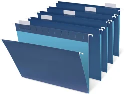 Office Depot® Brand 2-Tone Hanging File Folders, 1/5 Cut, 8 1/2" x 11", Letter Size, Navy, Box Of 25 Folders