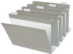 Office Depot® Brand 2-Tone Hanging File Folders, 1/5 Cut, 8 1/2" x 11", Letter Size, Gray, Box Of 25 Folders