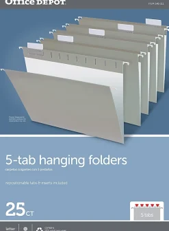 Office Depot® Brand 2-Tone Hanging File Folders, 1/5 Cut, 8 1/2