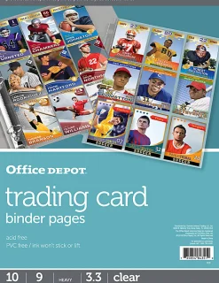 Office Depot® Brand Trading Card Binder Pages, 8-1/2" x 11", Clear, Pack Of 10