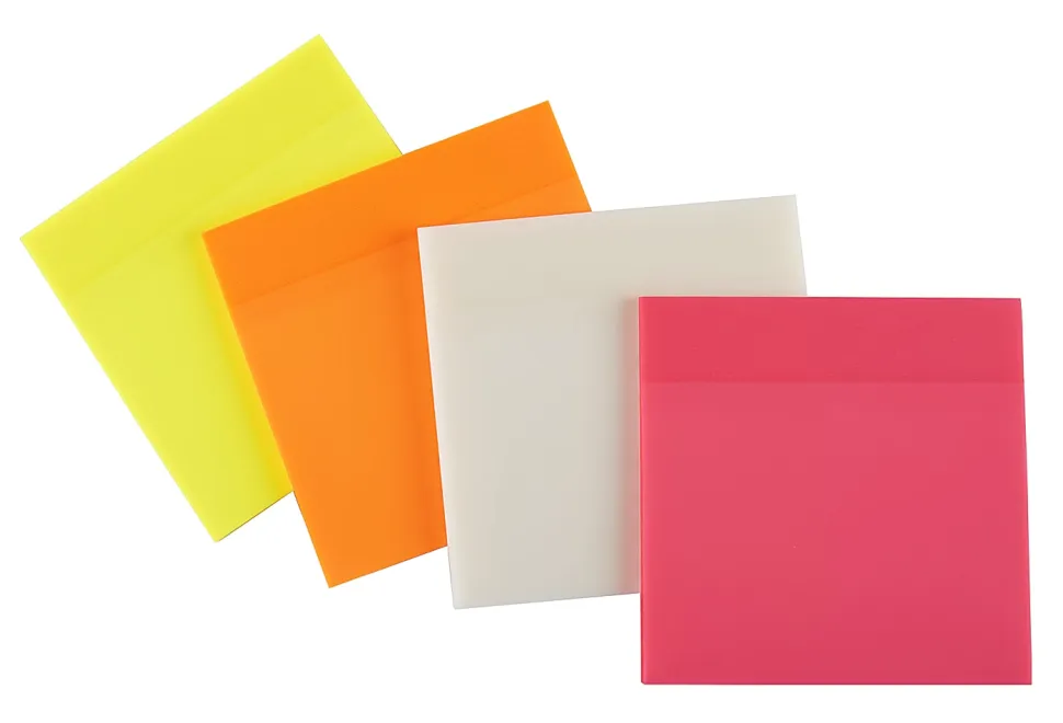 Office Depot® Brand Translucent Sticky Notes, 3" x 3", Orange, 50 Notes Per Pad, Pack Of 2 Pads