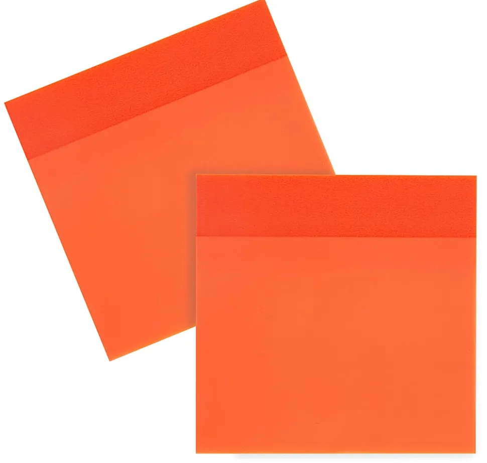 Office Depot® Brand Translucent Sticky Notes, 3" x 3", Orange, 50 Notes Per Pad, Pack Of 2 Pads
