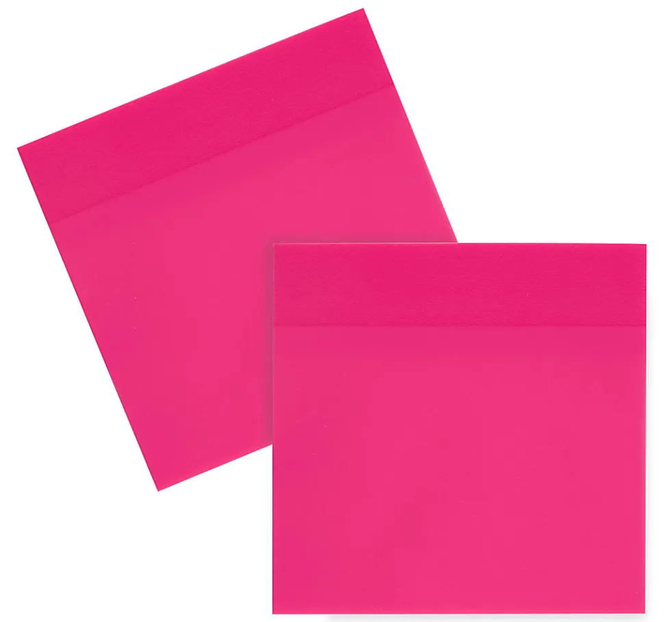 Office Depot® Brand Translucent Sticky Notes, 3" x 3", Pink, 50 Notes Per Pad, Pack Of 2 Pads